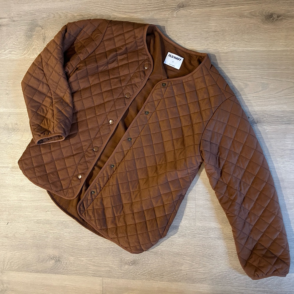 Old Navy Quilted Terra Cotta Bomber Jacket